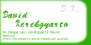 david kerekgyarto business card